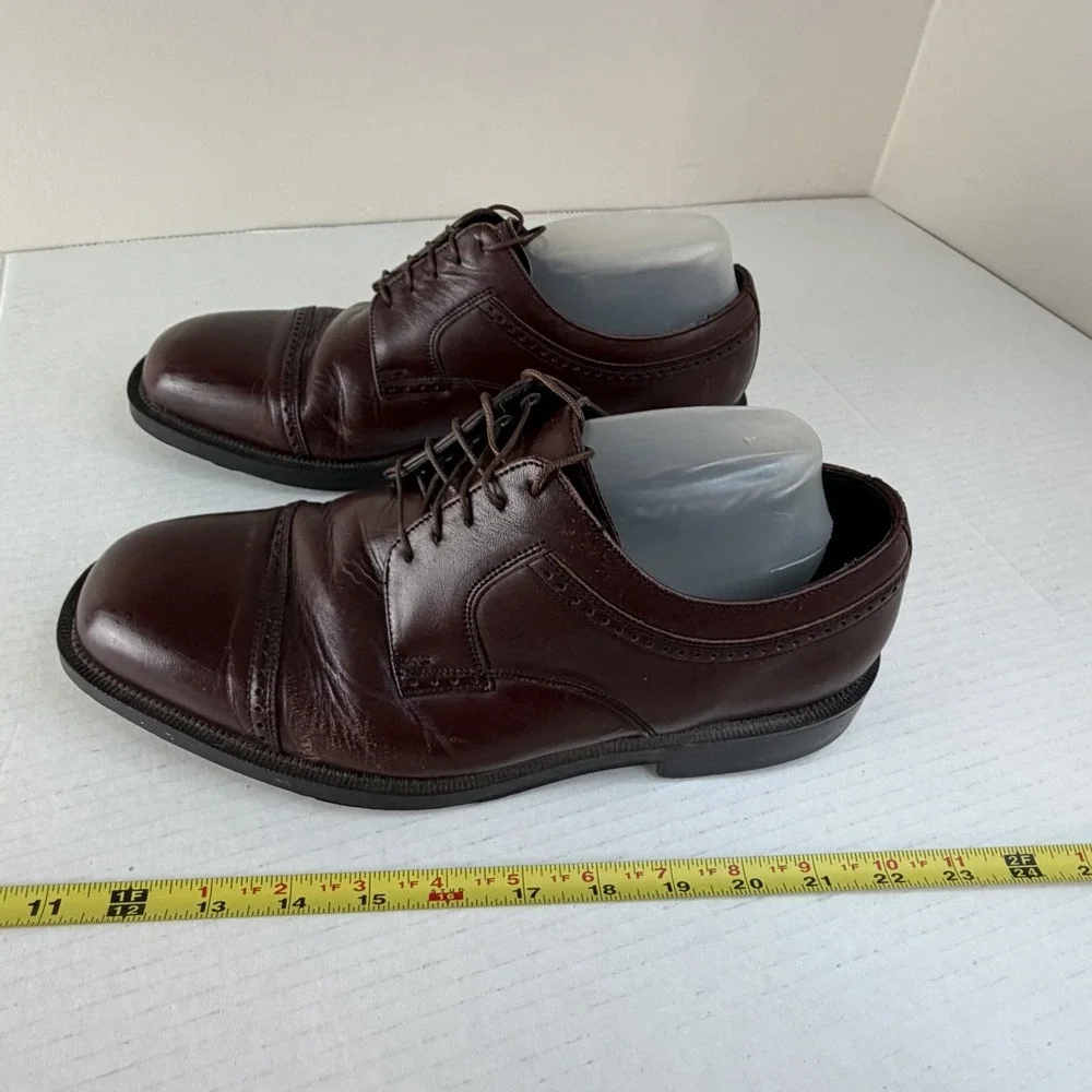 Florsheim Comfortech Brown Leather Cap Toe Oxford Dress Shoes Mens 9.5 3E